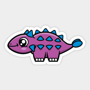 Ankylosaurus Dinosaur (Purple and Blue) Sticker